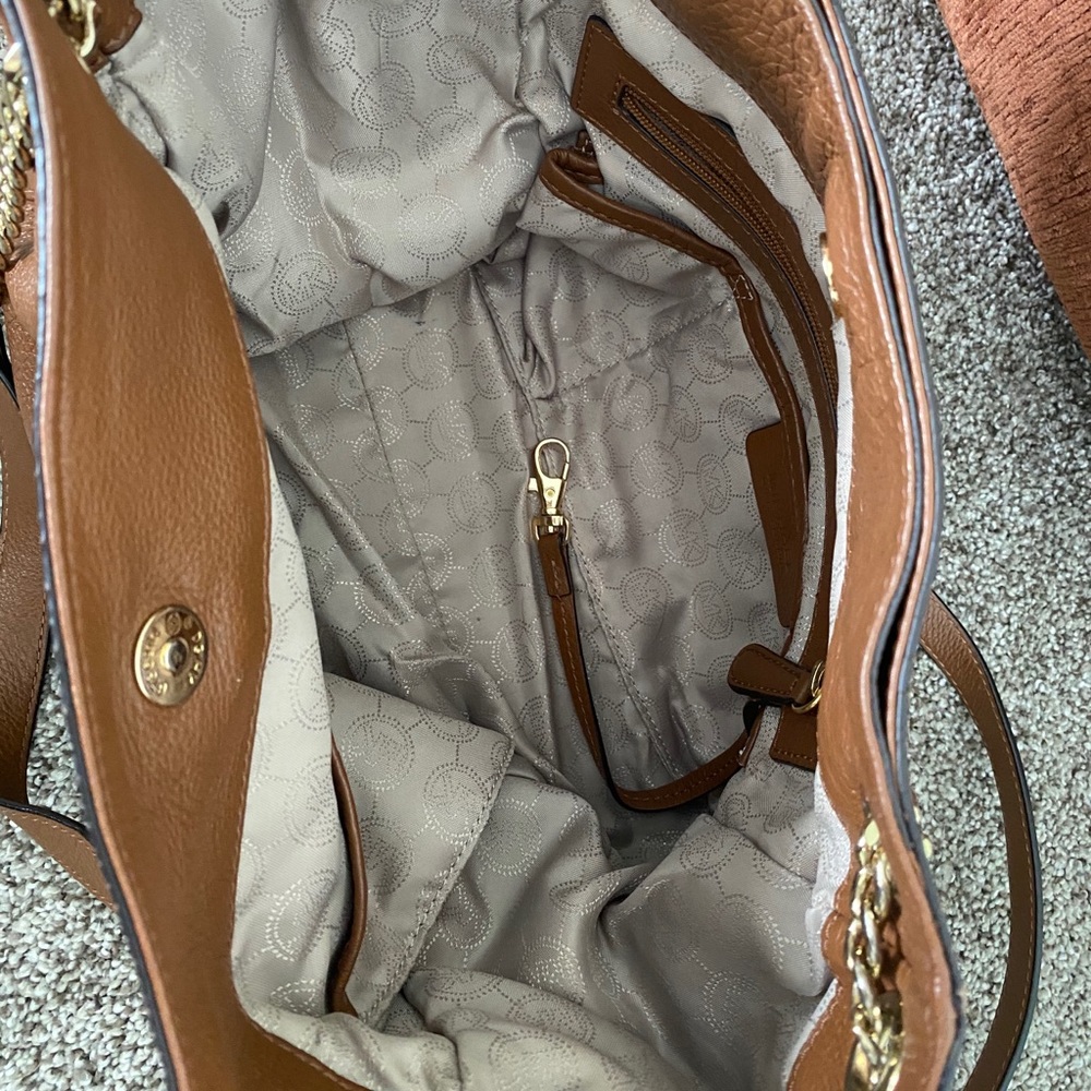 Michael Kors Brown Leather Tote with Gold Hardware - Picture 4 of 5